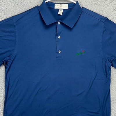 Fishers Ireland Club Mens Golf Polo Shirt Medium Blue Logo Rugby Fairway Greene