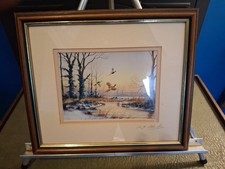 S.F.Clarke "Pheasants In Winter Scene" Signed Print