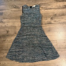 Ann Taylor LOFT Sleeveless Fit and Flare Dress Teal Space Dye Knit Size 0