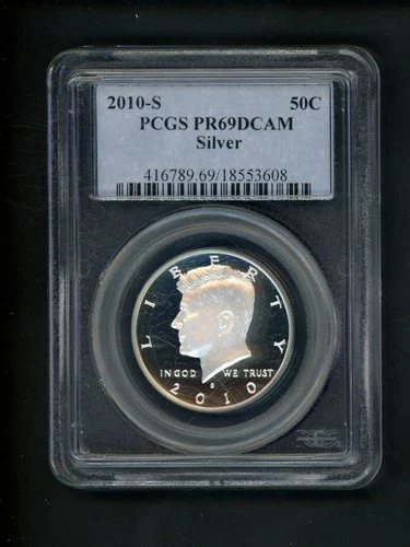 2010-S SILVER US Kennedy Half Dollar 50c .50 PCGS PR69 DCAM Proof Deep Cameo Gem