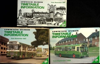 Ipswich Buses Timetable Information Nov 1986 Nov 1987 Sept 1988 3xBundle