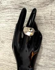 Silver Sleek Modern Multi Faceted  Dome Ring SZ 8