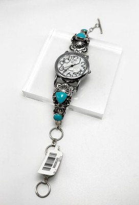 CHACO CANYON Sterling Silver Campitos Turquoise Bracelet Watch - NWT