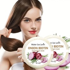 Onion Biotin Shampoo Bar Hair Growth Soap Rosemary Extract Smoothing 60g NEW X3