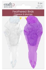 Craft Dcor Essentials FeatheredBird 4.3" 2/Pkg-Flair - 5A002LV5-1GNJG