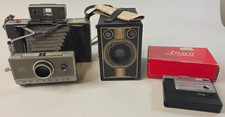 Lot of 3 Camera's-AGFA D-6 Box Camera/Polaroid 240 Land/Ansco Disc VR-1