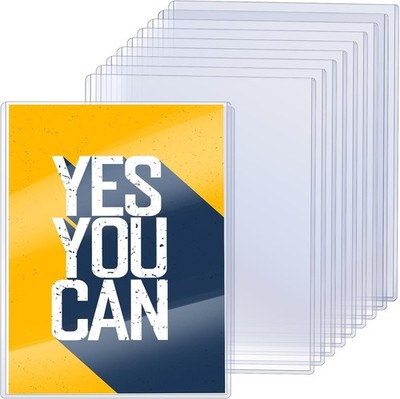 Ireer 10 Pcs Clear Hard Plastic Sheet Protectors, 12'' x 18'' Rigid Print Pro