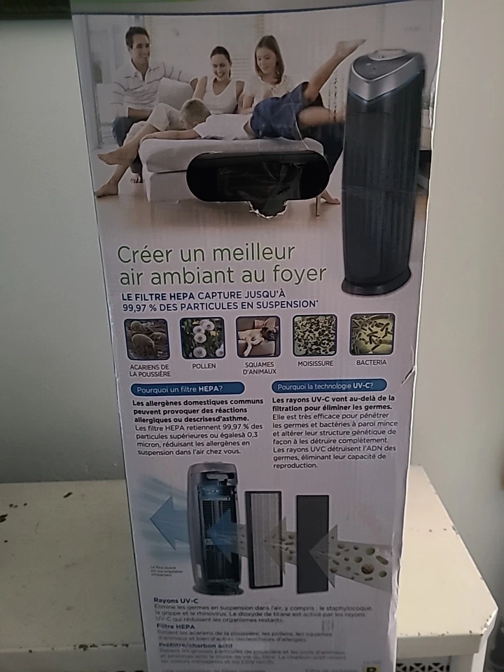 Germ Guardian AC4825E 3 合 1 空气净化器 UV-C 灯带 True Hepa 过滤器黑色 — 第 2/4 张图片