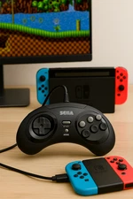 SEGA Genesis 8-Button Arcade Pad USB Controller for PC Mac Nintendo Switch