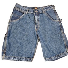 VTG 90s Y2K Route 66 Jean Carpenter Shorts Denim Sz 36 Blue Cotton