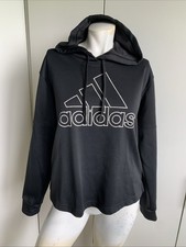 Women s size Medium Adidas Climawarm 3 Stripe Life black hoodie sweatshirt