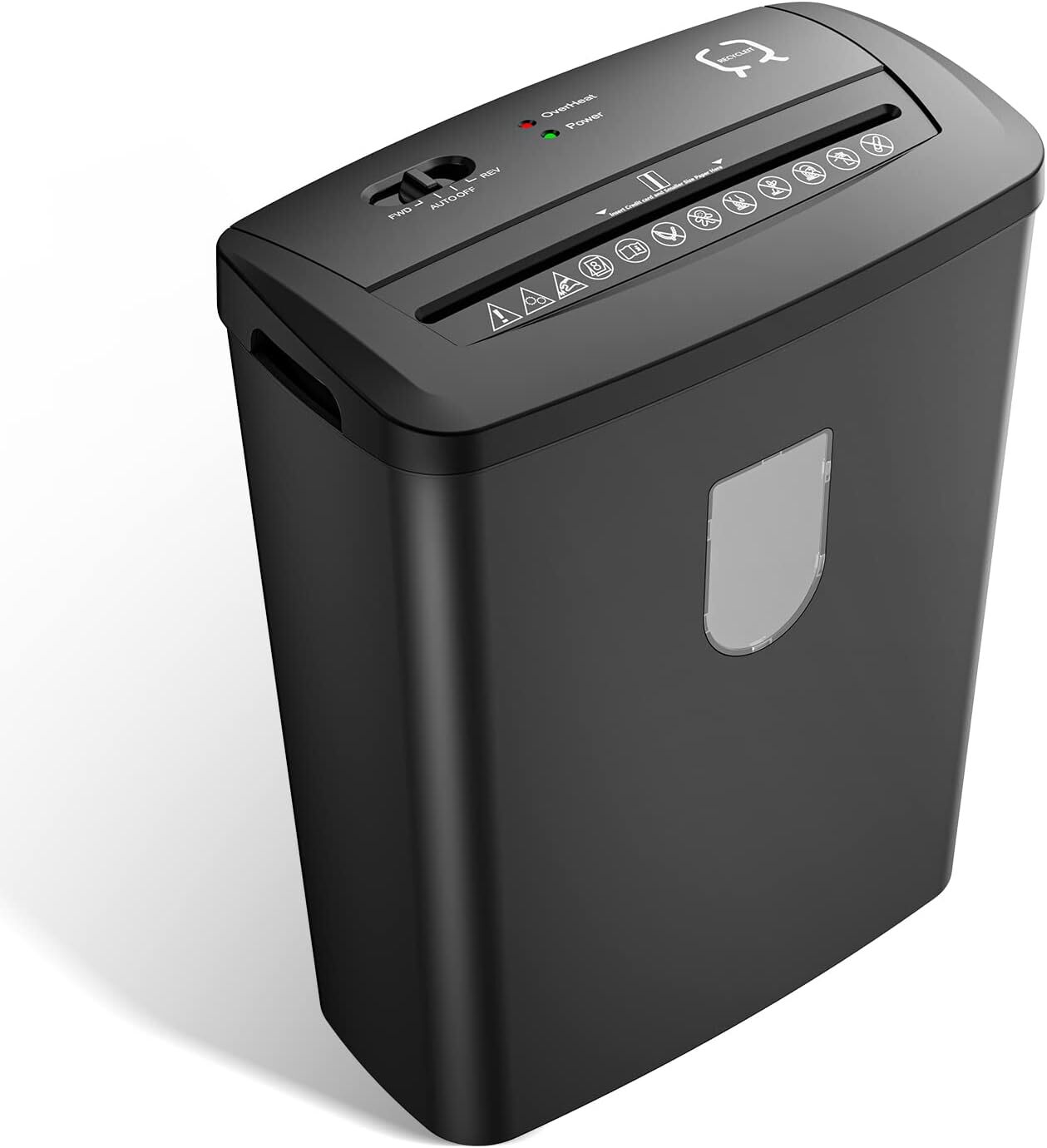Paper Shredder for Home & Office Use, 8-Sheet Crosscut Paper, 8 Sheets, Black-image