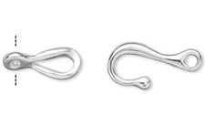 10 Sets Silver Plated Brass 12x7mm Twist Hook and Eye Clasps