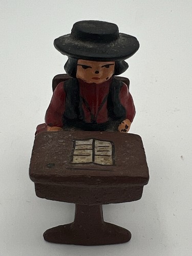 Vintage Cast Iron Amish School Boy And Desk. Approximately 2.5” Tall. - Picture 10 of 10