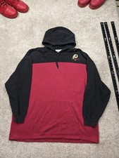Washington Redskins Mens XXL NFL Hooded Sweatshirt Colorblock 2XL Black Red VTG