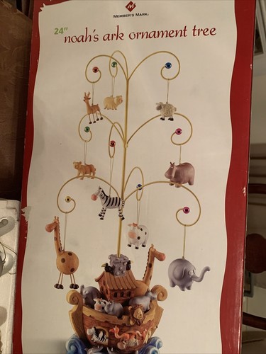 Christmas Member's Mark 24" NOAH'S ARK Ornament Tree, 8 Animals In Original Box - Picture 8 of 10