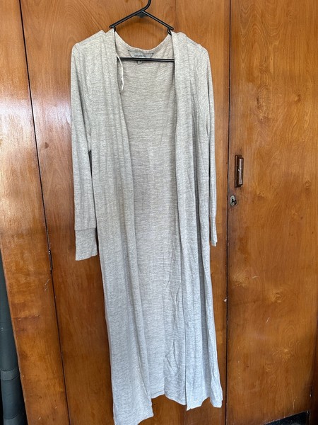 Emerson Ladies Size M Grey/Beige Long Sleeve Long Cardigan