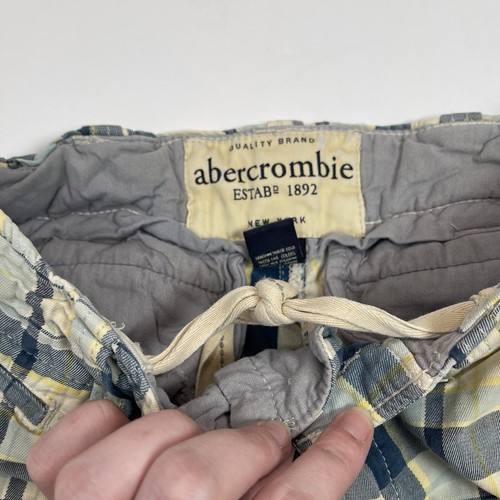 Abercrombie Vintage Y2K Girls Blue Plaid Bermuda Shorts Size 12 - Picture 8 of 19