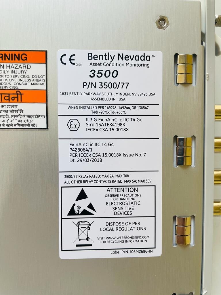 Bently Nevada 3500/77M Recip Cylinder Pressure Monitor eBay