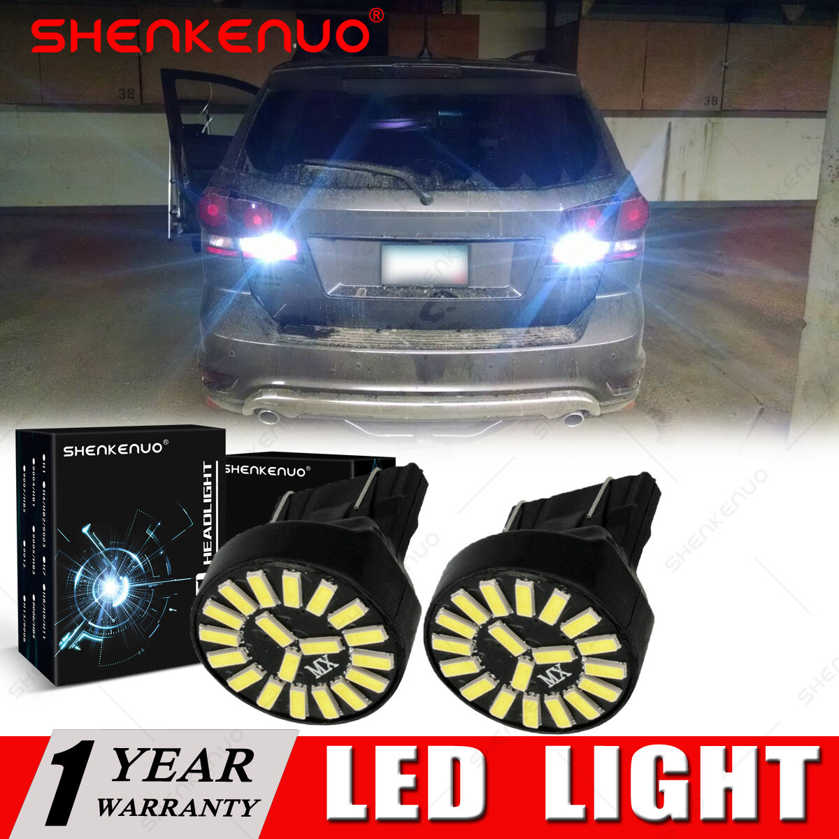 For Dodge Journey 2009-2019 3157 3156 White LED Back up For Dodge Journey 2009-2019 3157 3156 White LED Back up