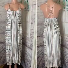 Liverpool Los Angeles Women Maxi Dress SZ Small White Multicolor Stripe