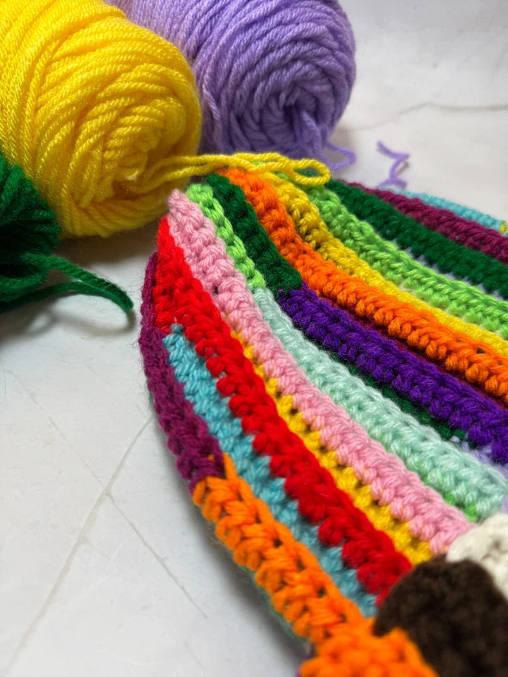 Scrap Yarn Beanie, Scrap Crochet Hat, Streetwear Beanie, Multicolor Beanie - Image 2 of 4