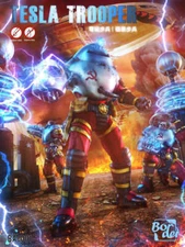 Border Model 1/12 Border Model Tesla Trooper from Red Alert Game Plastic Model K