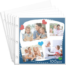 100 Pack 12X12 Protectors Scrapbook Refill Pages Protective Sleeves Photo Album