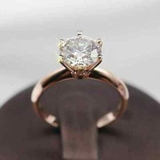2Ct Round Cut Lab-Created Diamond Engagement Wedding Ring 14k Rose Gold Plated