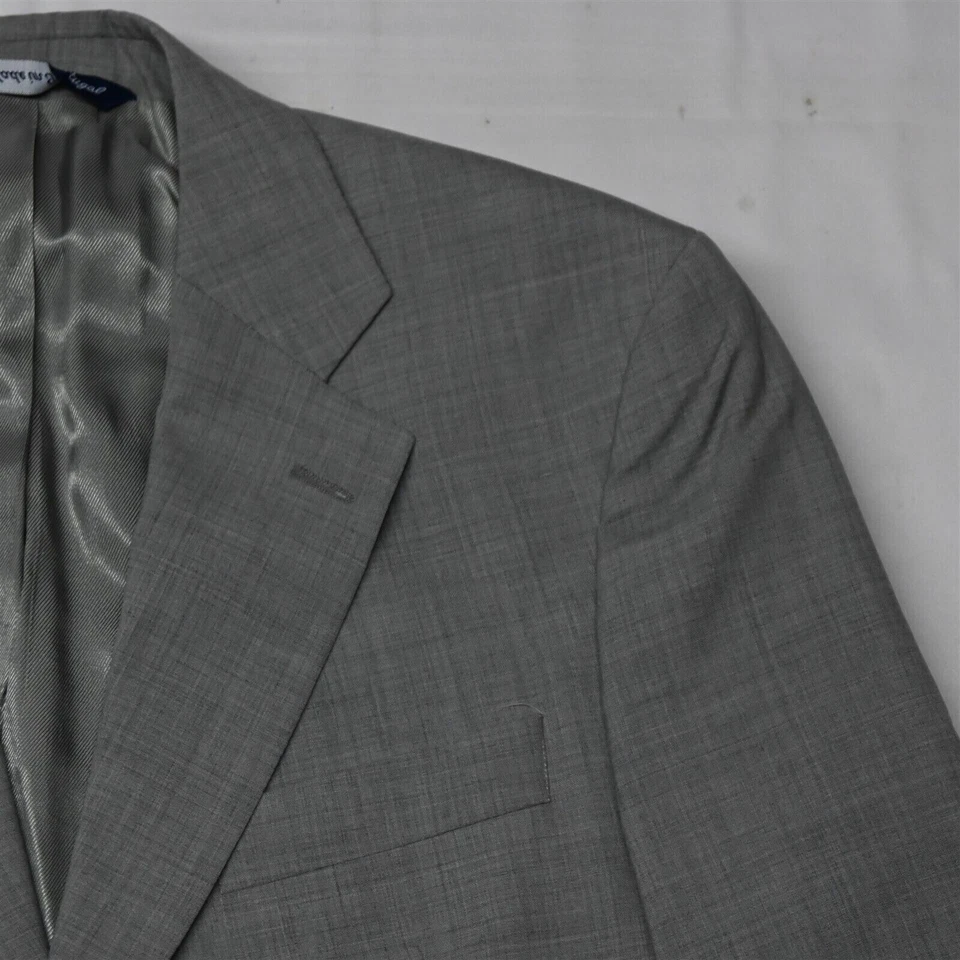 Paul Fredrick 38R Gray 100% Wool All Season Mens Blazer Suit Jacket Sport Coat - Image 2 of 4
