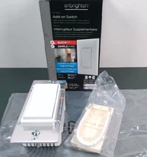 Enbrighten - In-Wall Add-On Paddle Switch - White & Light Almond - 59339 - OpenB