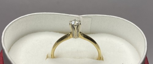 ๐ 14k Yellow Gold 1/5 Ct Natural Diamond SI Solitaire Wedding Engagement Ring 5 - Picture 9 of 14