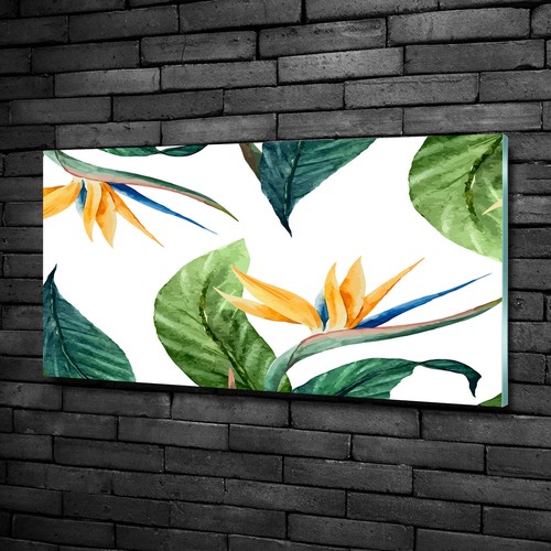 Tableau Déco Moderne Plantes Tropicales Sur Verre Trempé 70x100 Cm - Tulup