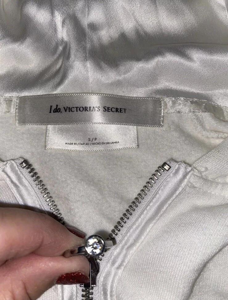 UNDERCOVER Felpa con cappuccio e zip anello diamante bianco Victoria's Secret Bride 'I Do' taglia L