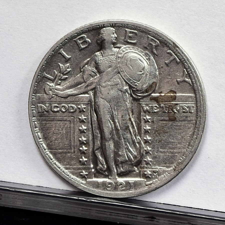 1921 Standing Liberty Quarter - Ch AU Details, Cleaned (#57617-L