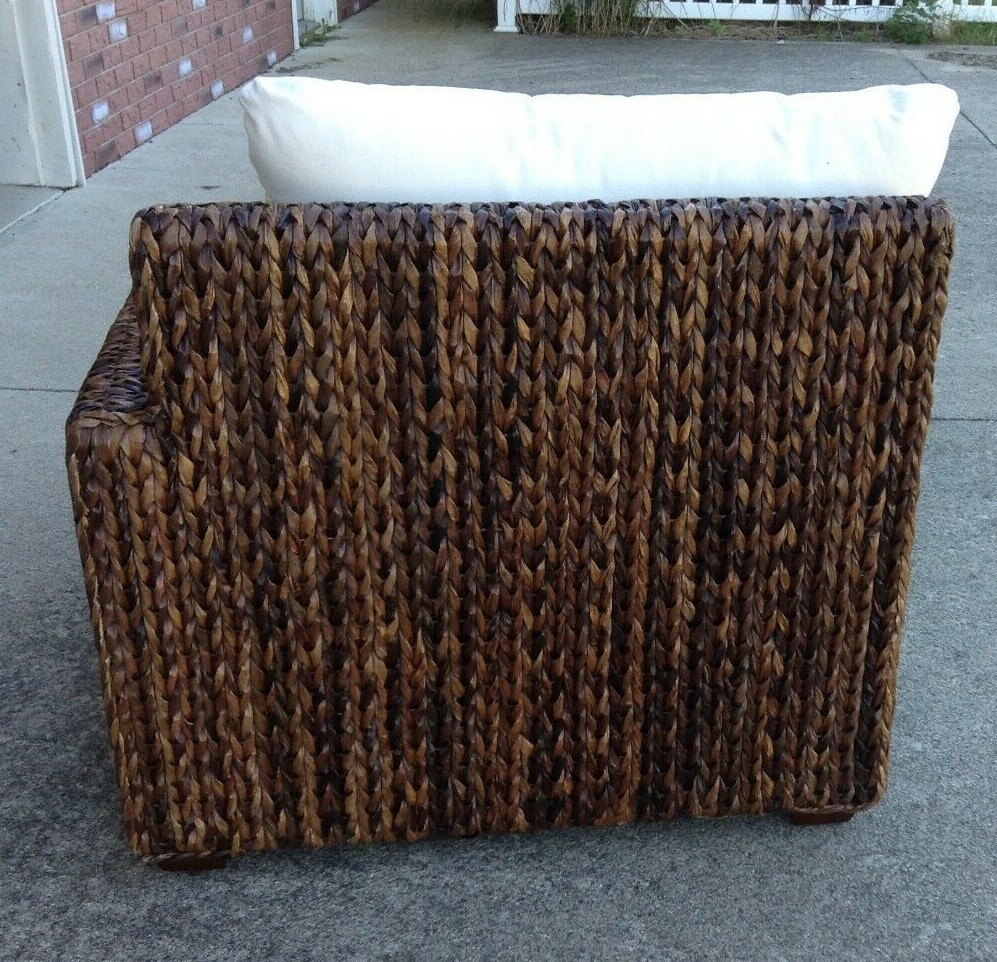 Pottery Barn seagrass Havana sectional square arm sofa RIGHT ARM chair w cushion eBay