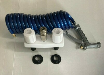 Brass Quick Connect 4'' Hot Cold Spray Port Faucet Recoil Hose Spray Keystone RV