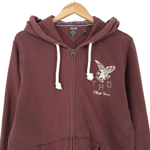 Tommy Hilfiger Rojo Borgoña Sudadera con Capucha Hombre Fo8 Talla M - Imagen 3 de 8
