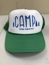 Camp Big Agnes Hat Trucker Cap Green White Foam Snapback Mesh Back Hiking