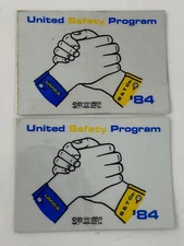Pair Of stickers decals united safety program Hand Shake UMWA B&T 84 Fast Ship