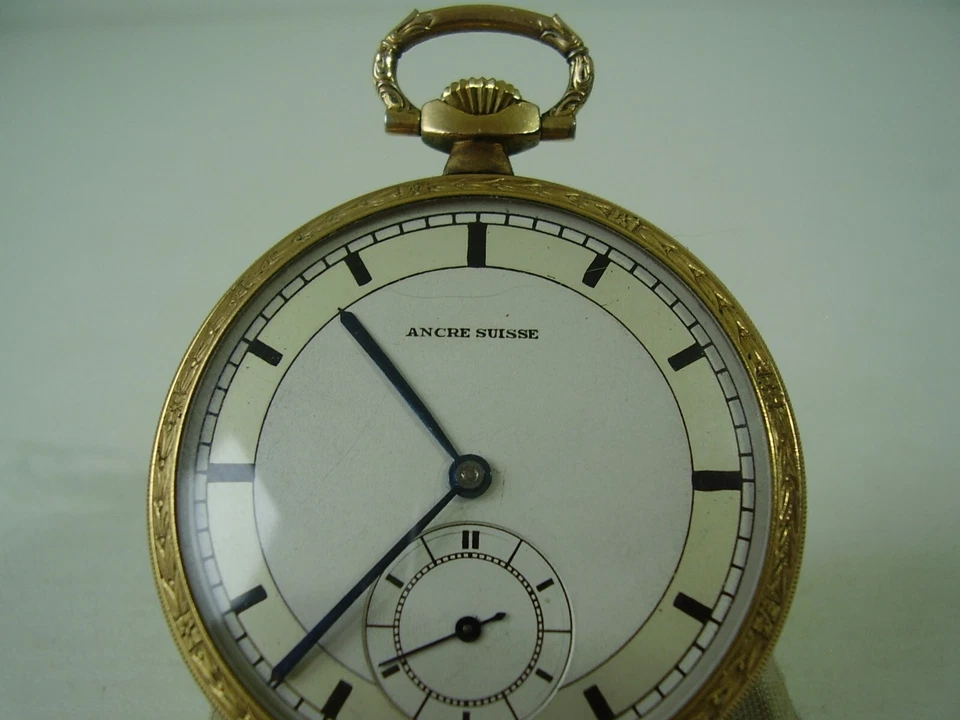 Antike seltene Taschenuhr Vergoldet ANCRE Suisse um 1920 - Bild 2 von 4