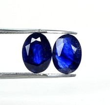 8x6 mm Natural Blue Sapphire Oval Cut Pair 3.24 CTS Faceted Loose Gemstones GF