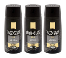 Axe Body Spray Gold Oud Wood  Fresh Vanilla, 5.07 Oz Pack of 3  Package May