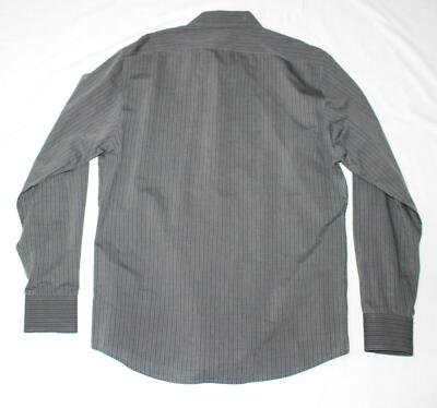 THEORY Striped Casual Button Front Shirt Men's LARGE L Gray