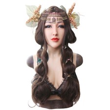 Silicone Breast Forms Breastplate With Full Head Face Mask For Crossdresser