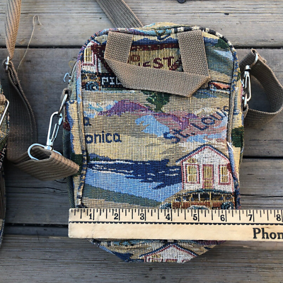 Vtg Pioneer Express Bags Route 66 Tapestry Travel Weekender
