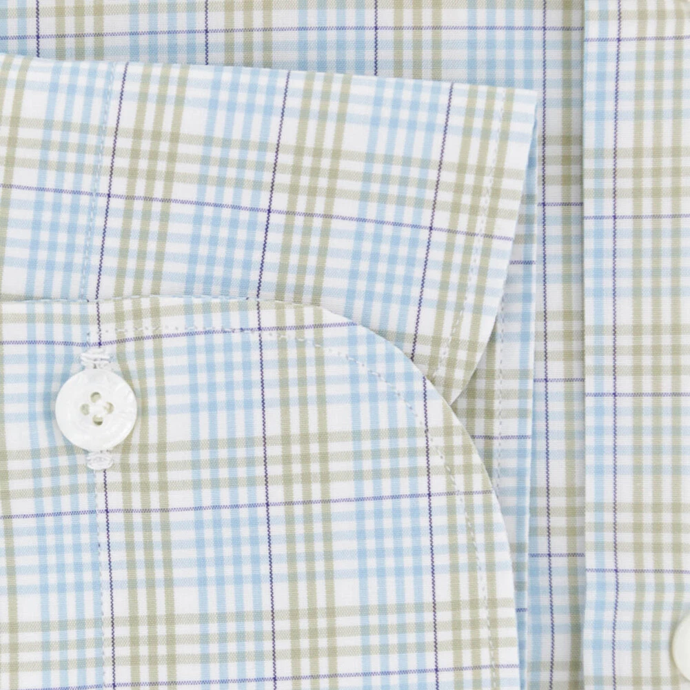 OFF WHITE Camicia Finamore Napoli Off White in cotone a quadri Slim 15 75 40 (745)