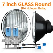 For Ford Mustang 1965 1973 Brightest Pair 7" Round Headlights High Lo Beam 4200K