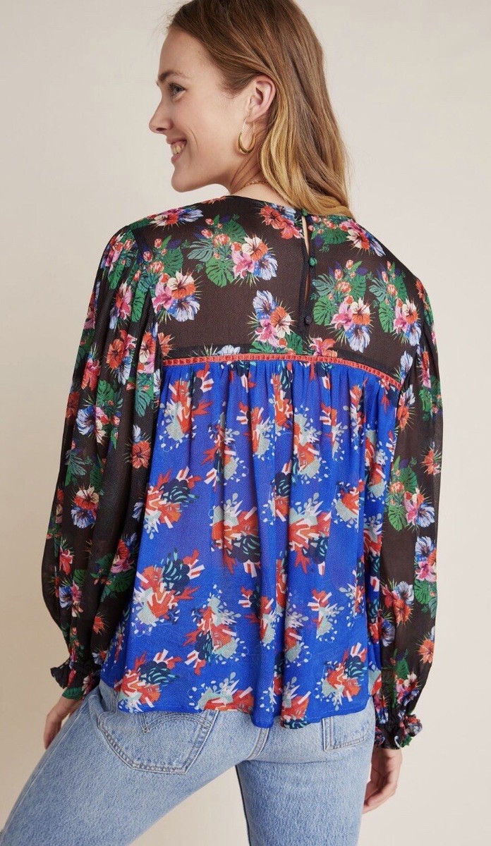 Floral Blouse Eclectic Peasant Blouse Anthropologie Eclectic