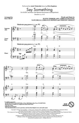 Say Something Pop Choral Series SATB Chris Stapleton
